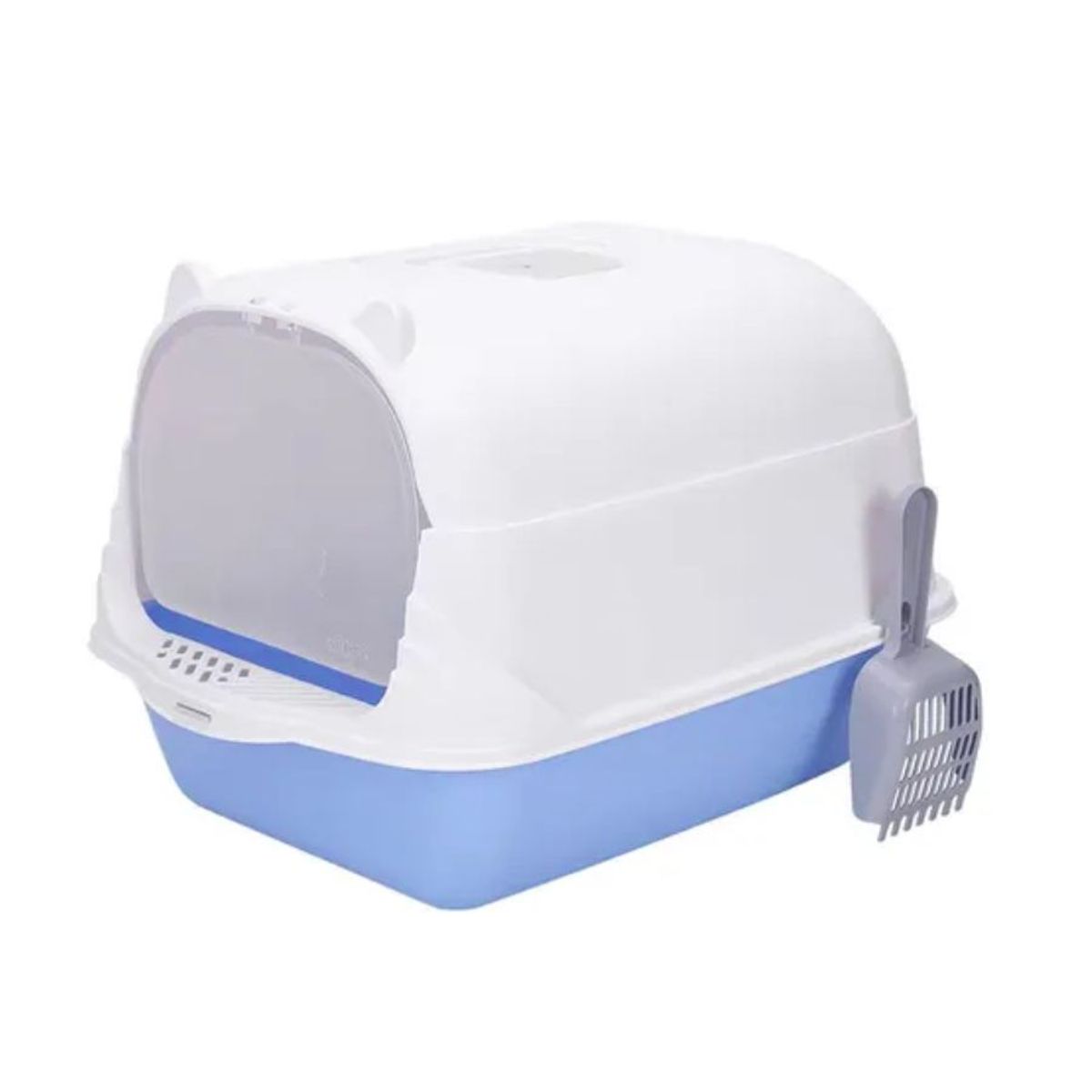 GENERICO - Arenero Baño Sanitario De Gatos Tapa Plegable Grande Azul