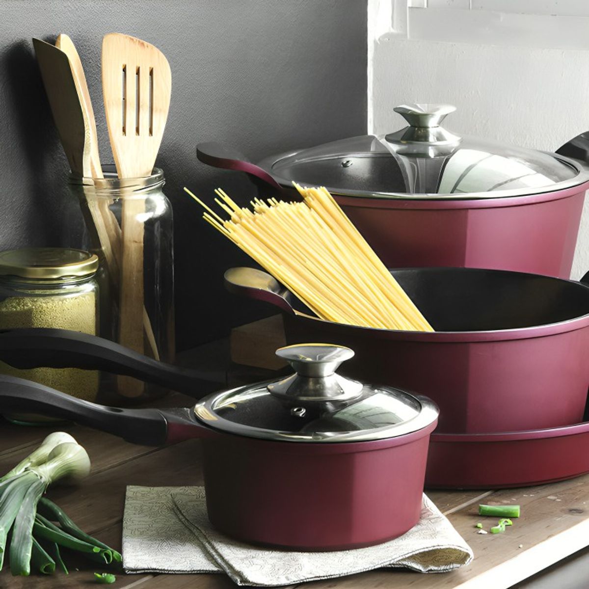 KITCHENWARE - Batería De Cocina 9 Piezas Berries Kitchenware