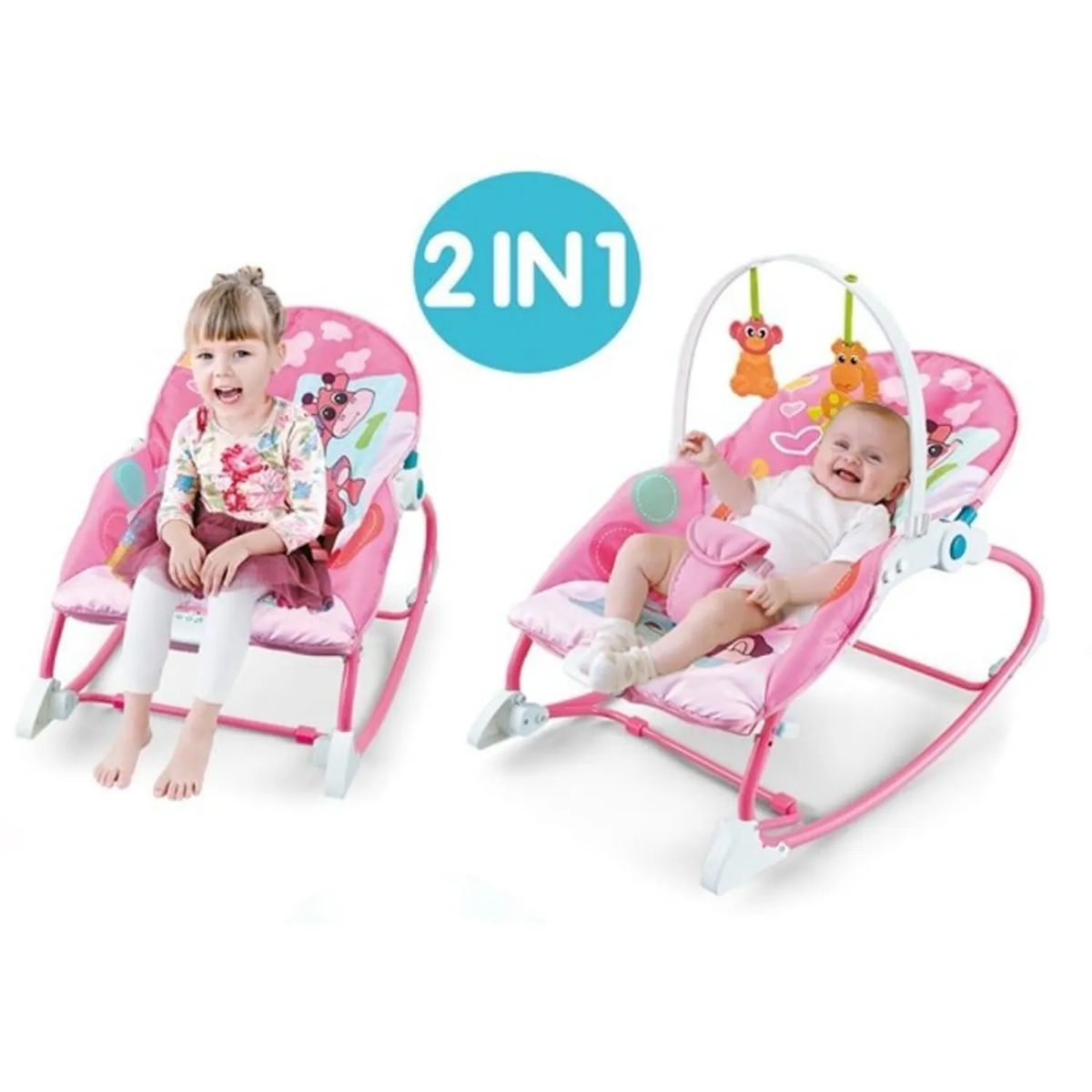 GENERICO - Silla Mecedora 2 En 1 Silla Para Niños Mecedora Con Juguetes