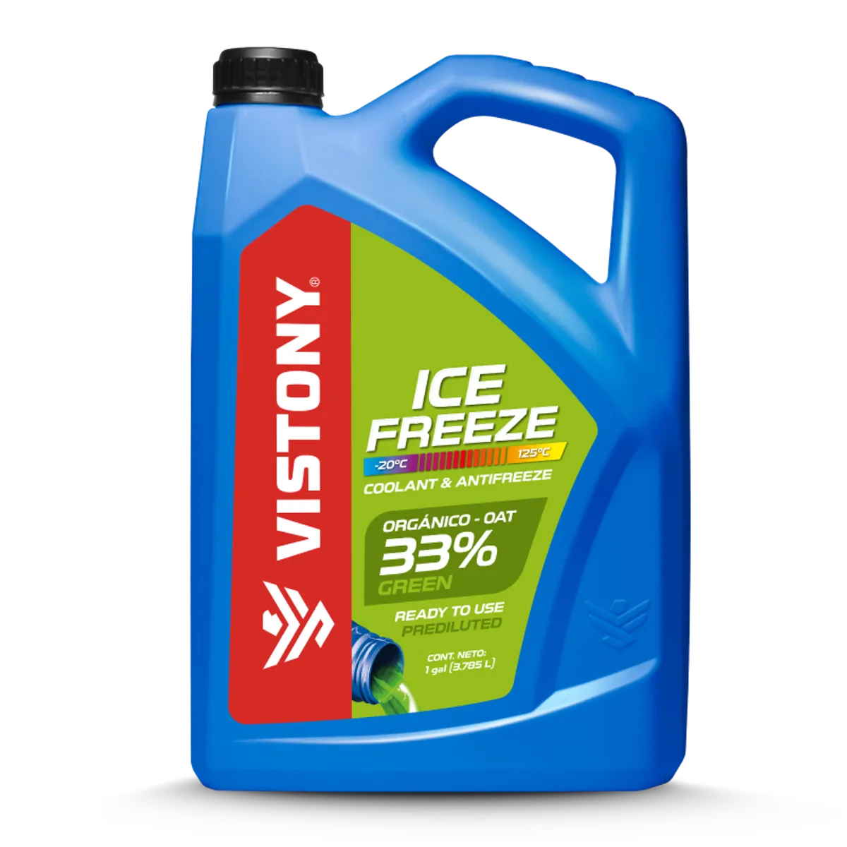VISTONY - Refrigerante Y Anticongelante 33% Verde Vistony 4 Litros