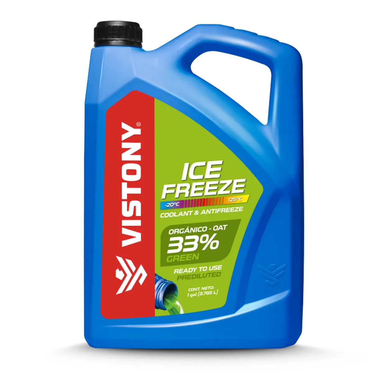 VISTONY - Refrigerante Y Anticongelante 33% Verde Vistony 4 Litros