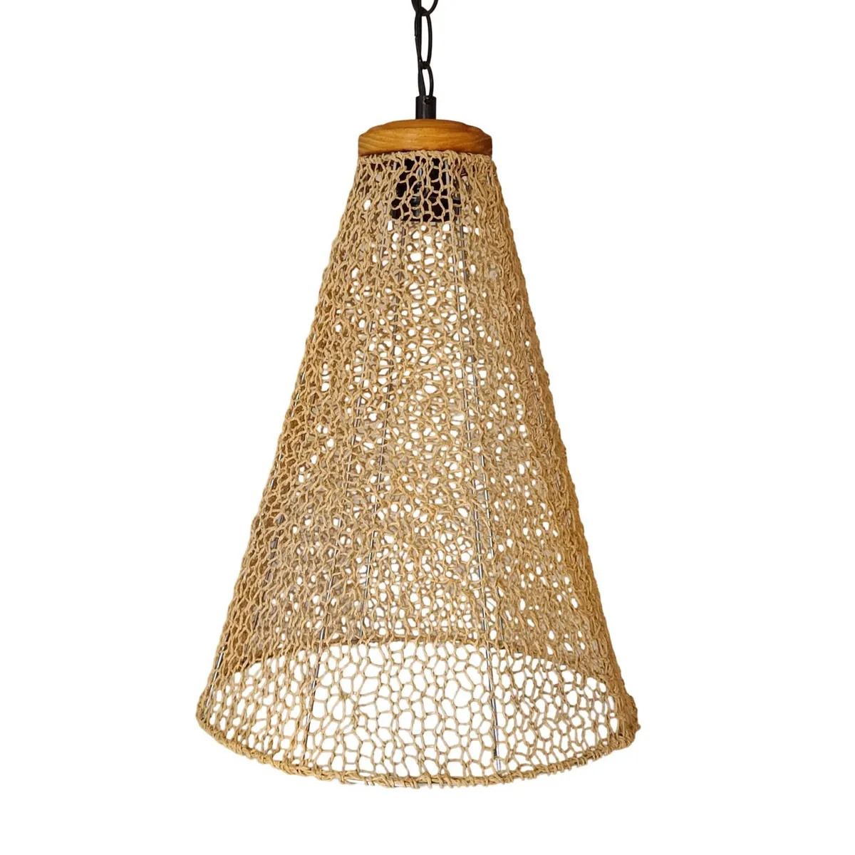 CAROLD STEVENS - Lámpara Colgante Cono Tejida.