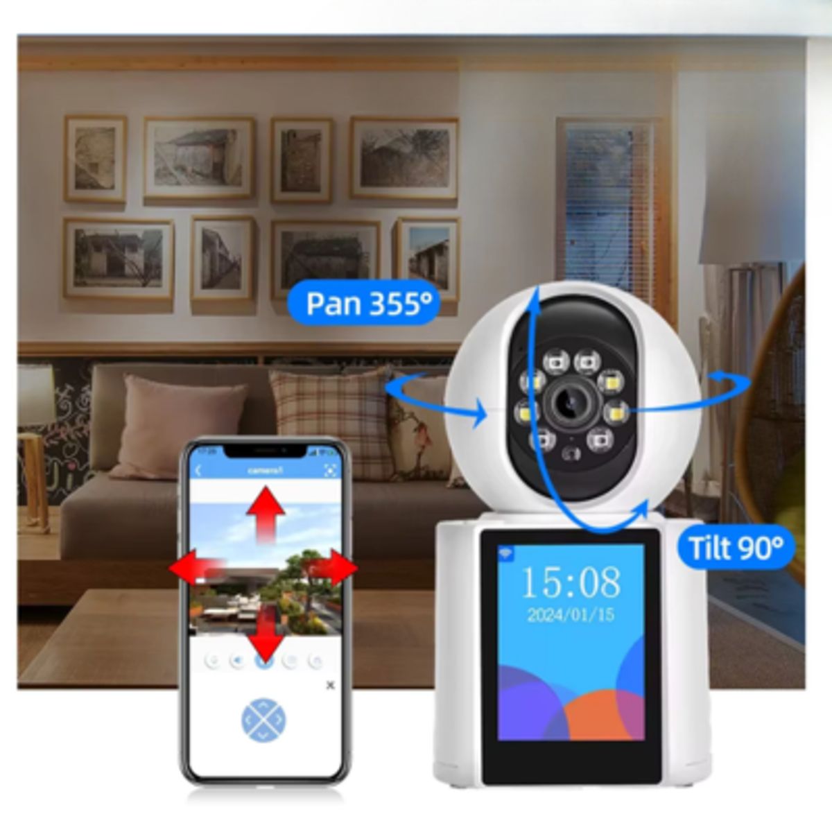 GENERICO - Camara Videollamada Alarma Sensor Infrarojo 5mp Full HD