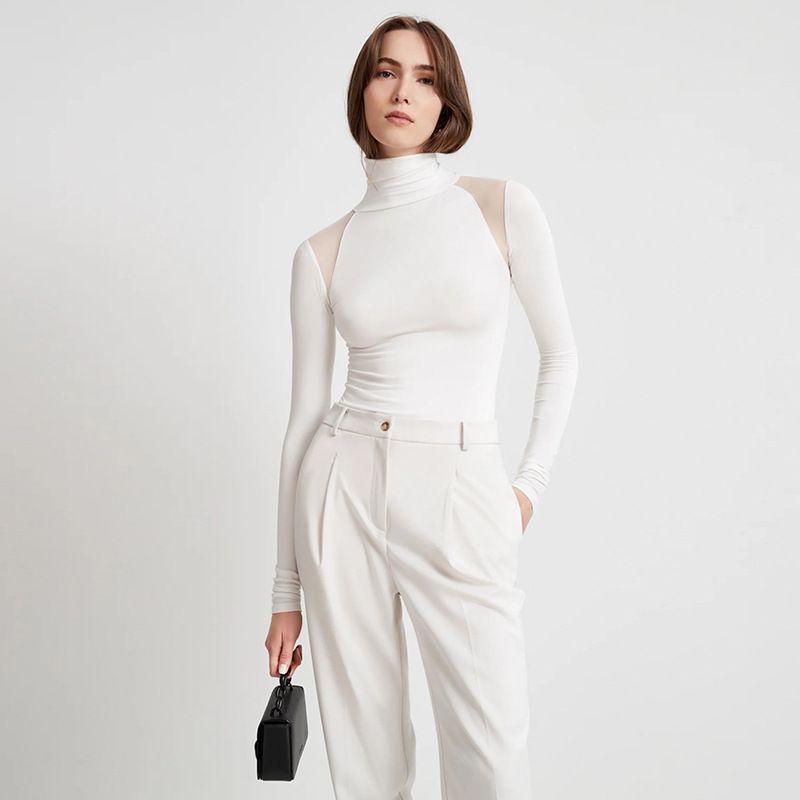 VELVET - Body Manga Larga Fiorentina Blanco