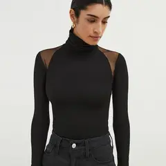 VELVET - Body Manga Larga Fiorentina Negro