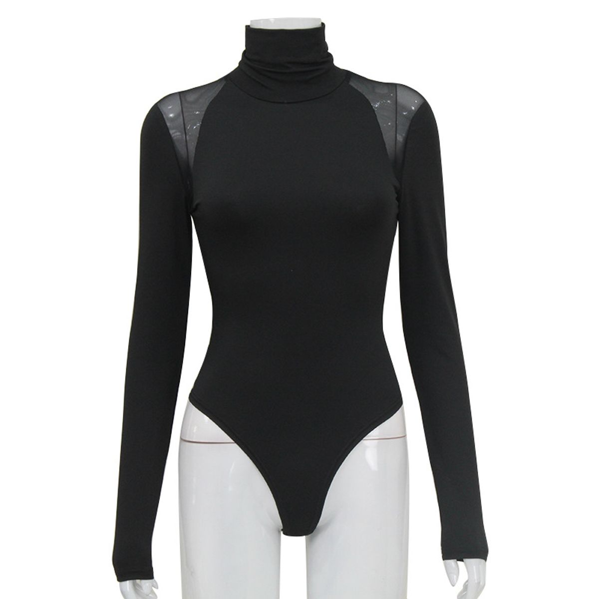 VELVET - Body Manga Larga Fiorentina Negro