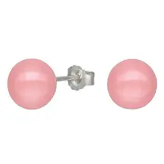 LK LUKSO - Aros con Perla Rosada 8 mm en Plata 925