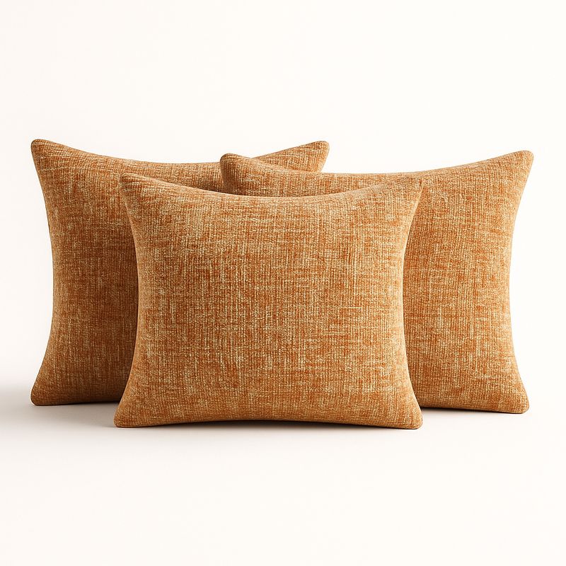 ARMONIA - 3 fundas cojín 45x45 vintage café elegantes pack hogar 679