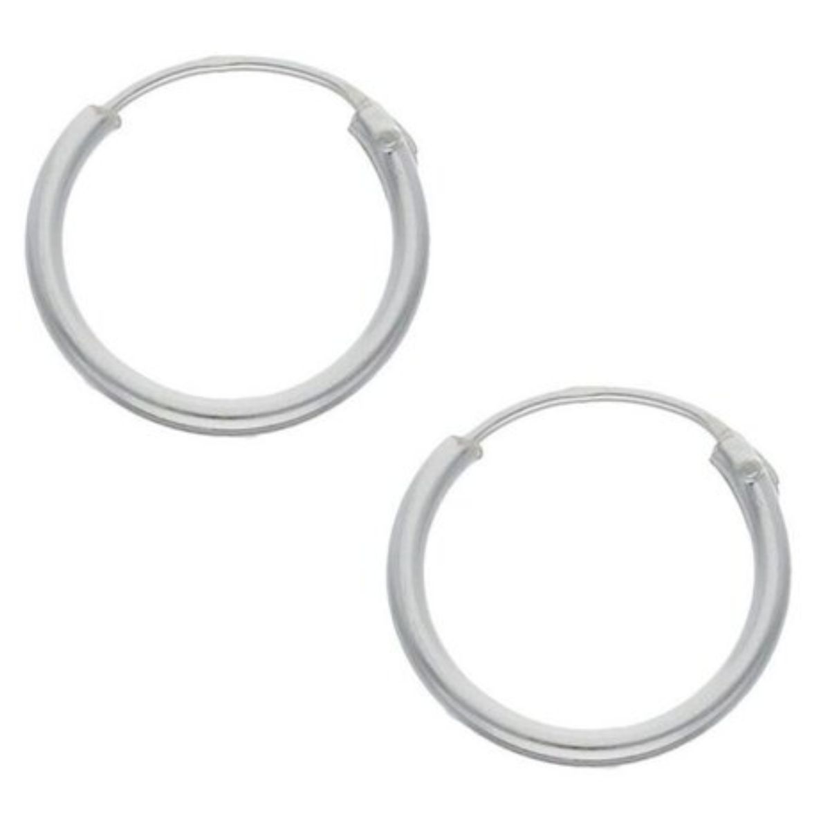 LK LUKSO - Aros Argolla de Plata Lisa 14 mm 