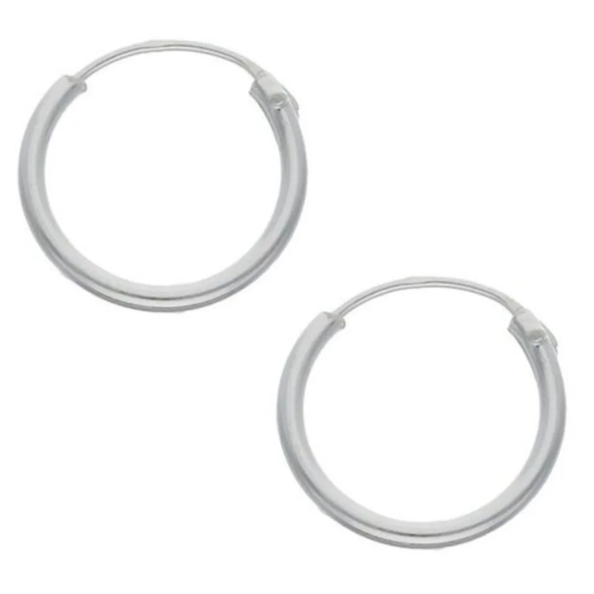 LK LUKSO - Aros Argolla de Plata Lisa 14 mm 