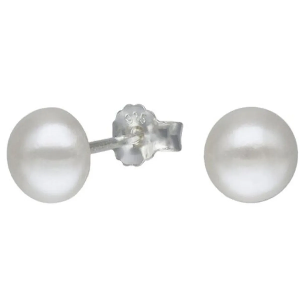LK LUKSO - Aros con Media Perla 6 mm en Plata 925