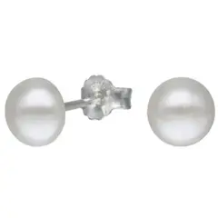 LK LUKSO - Aros con Media Perla 6 mm en Plata 925