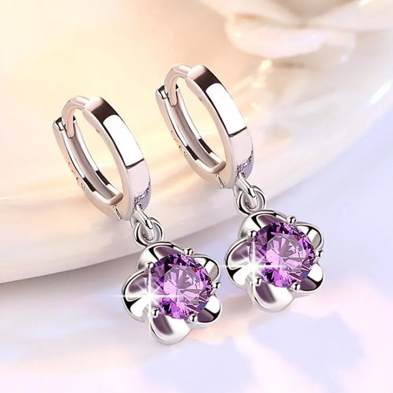 LK LUKSO - Aros de Plata 925 con Circón Violeta