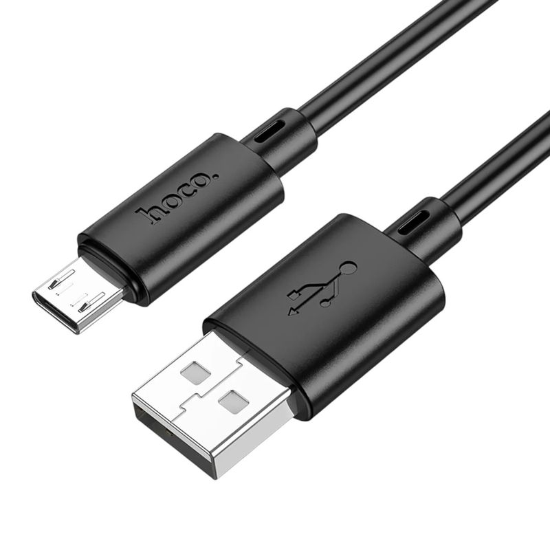 HOCO - Cable Hoco X88 Micro‑USB 2 m 24 A Negro  Resistente y Rápido