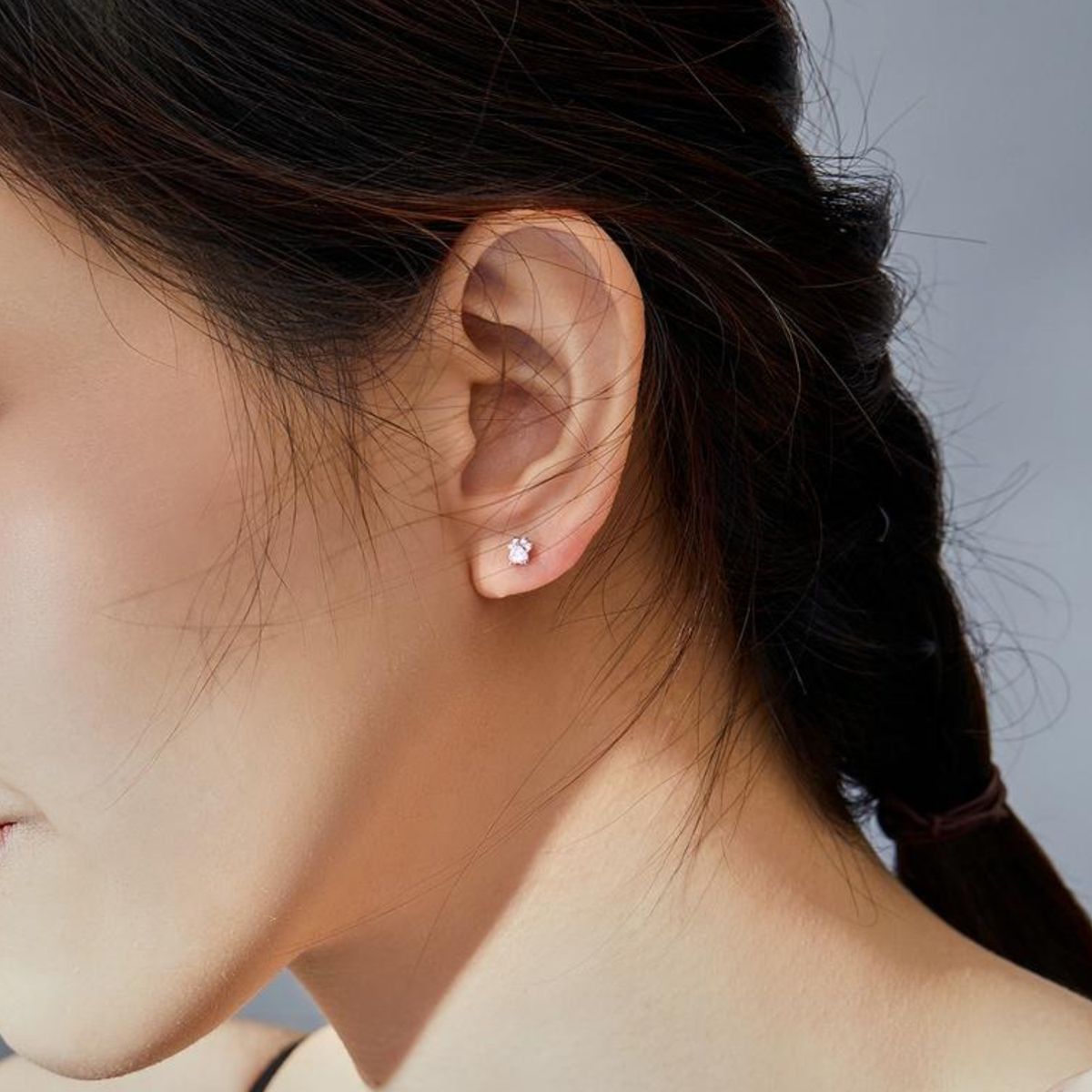 LK LUKSO - Aros de Plata 925 con Circonita Rosa Huella de Gatito Antialérgicos