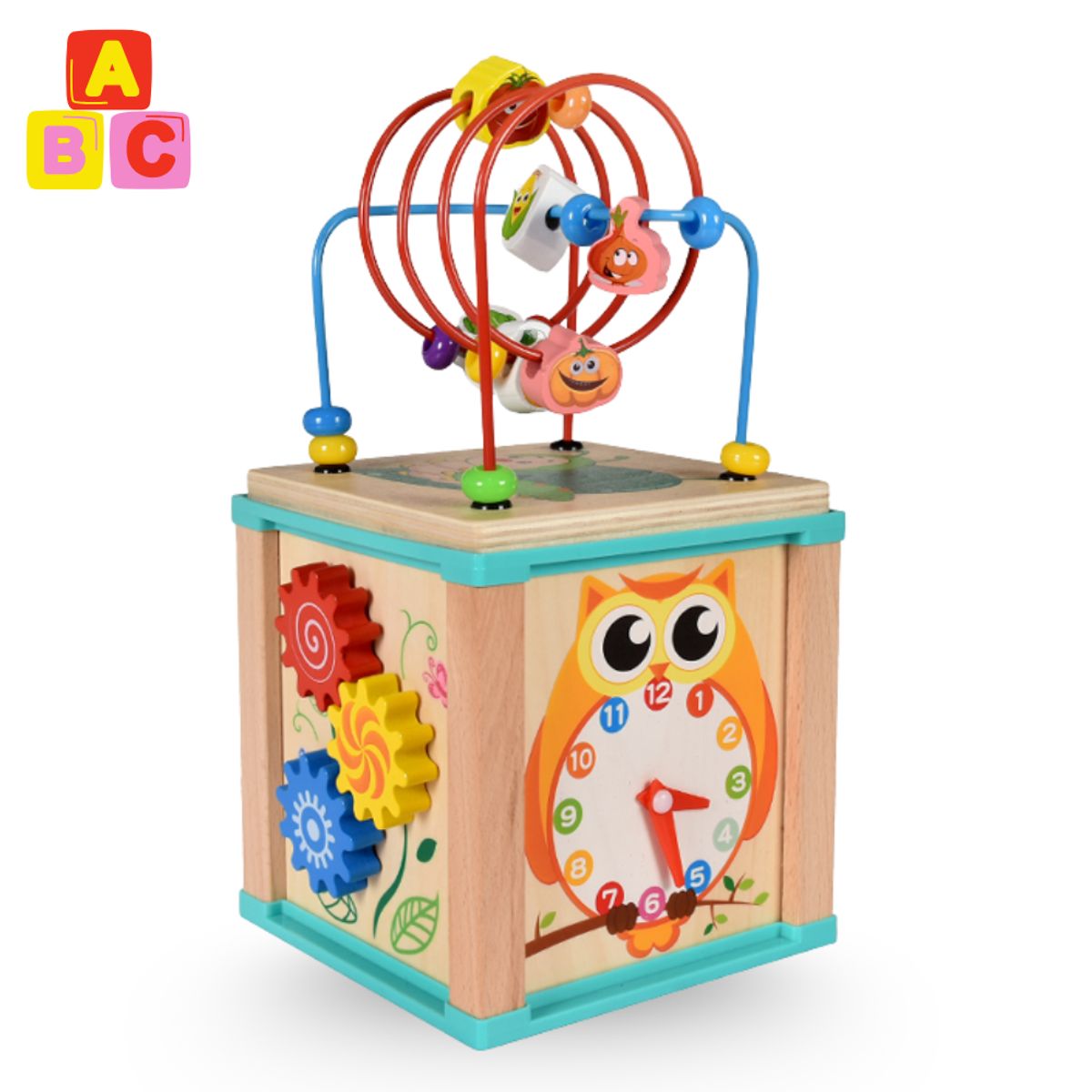 ABC - Cubo Didáctico de Madera 5 en 1 – Juguete Montessori