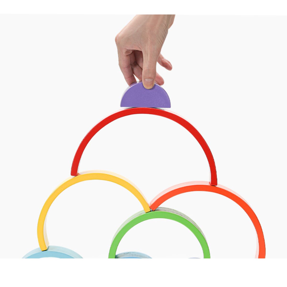 ABC - Arco Iris Montessori de Madera  Juego Apilable y Sensorial