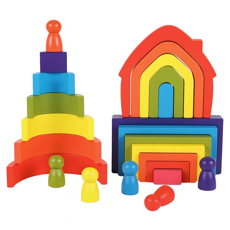 ABC - Juego de Construcción Montessori Arcoíris – 26 Piezas