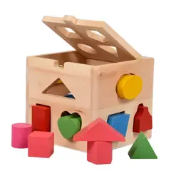 ABC - Cubo Clasificador de Figuras de Madera