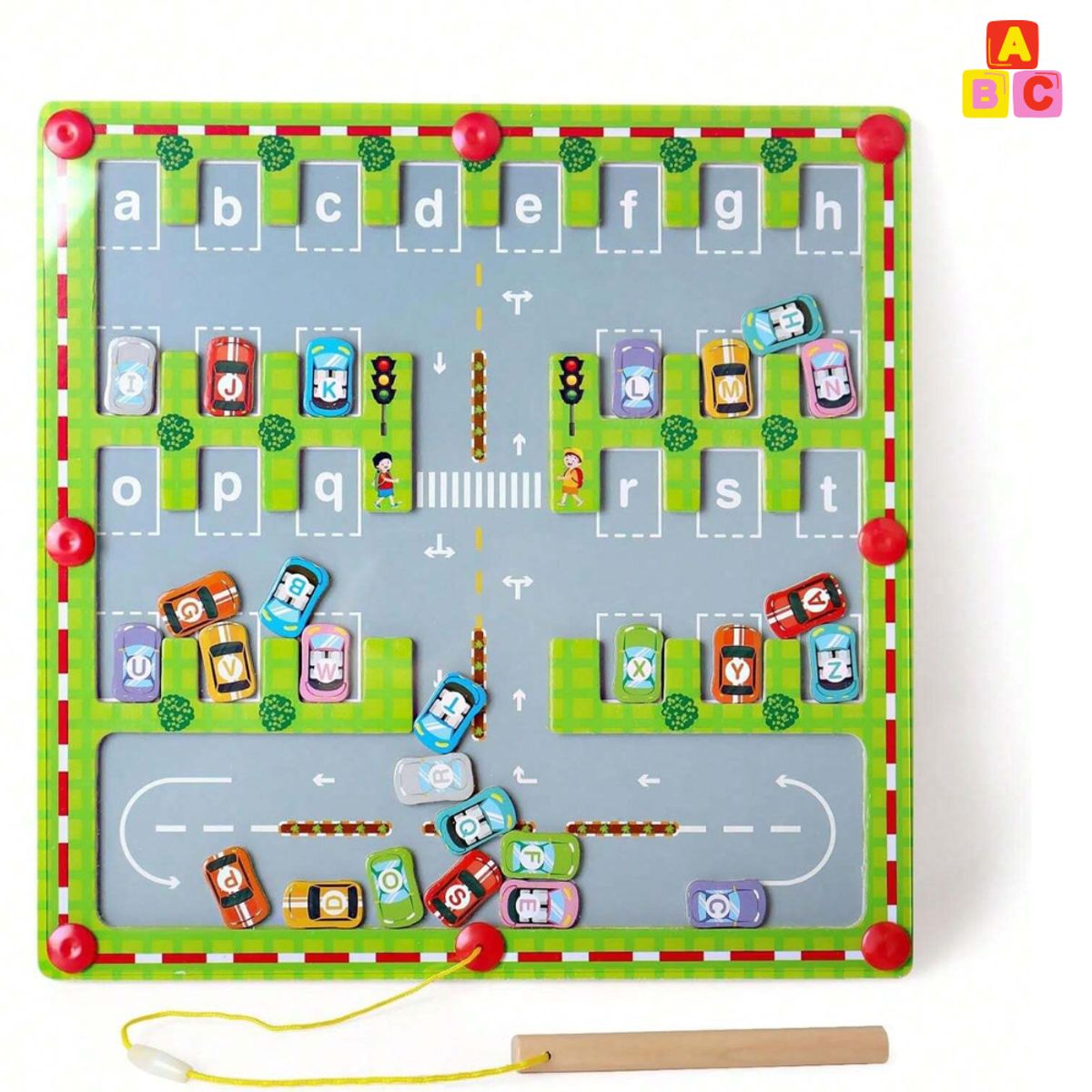 ABC - Juego Montessori Estacionamiento Alfabético Magnético