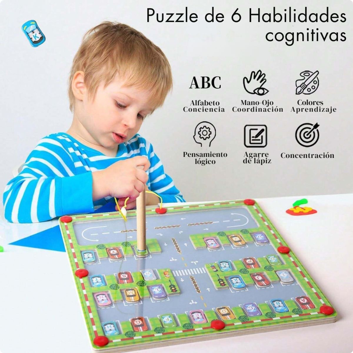 ABC - Juego Montessori Estacionamiento Alfabético Magnético