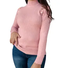 TIOZONEY - Beatle Sweater Forrado Cuello Medio De Mujer Sueter AH