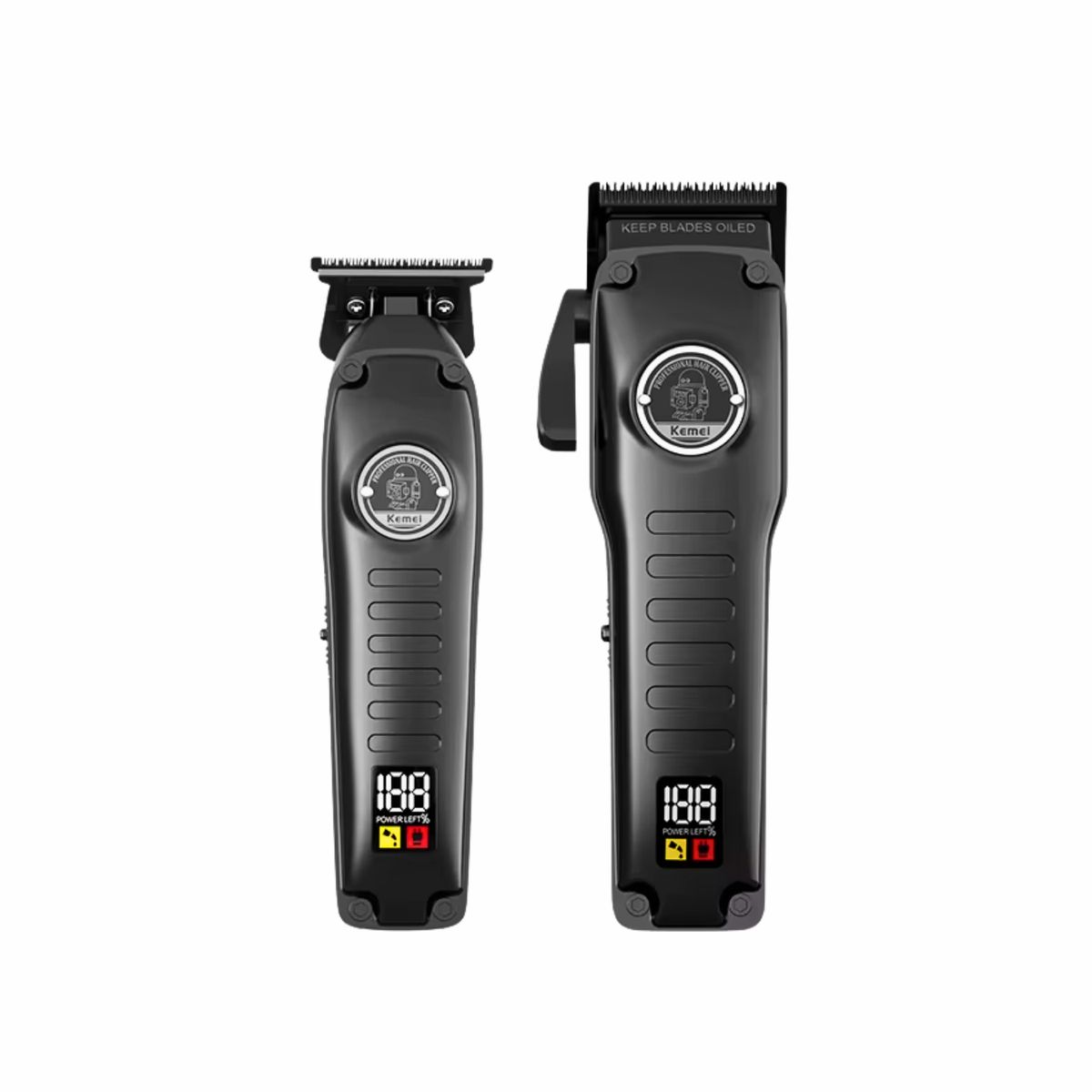 KEMEI - Combo Kemei Profesional de Cortadora y Patillera KM 1827 Negro