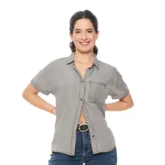 WADOS - BLUSA LYOCELL ABOTONADA MANGA CORTA CON BOLSILLO