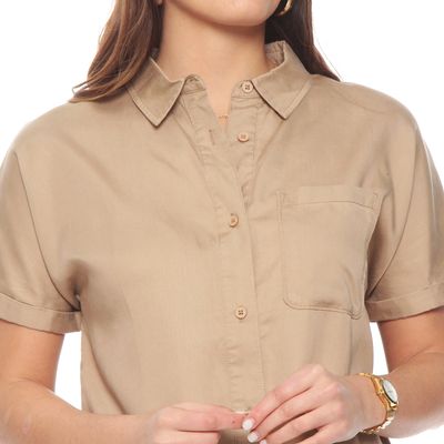 Imagen 2 del producto BLUSA MANGA CORTA LYOCELL ABOTONADA EN DELANTERO Y BOLSILLO