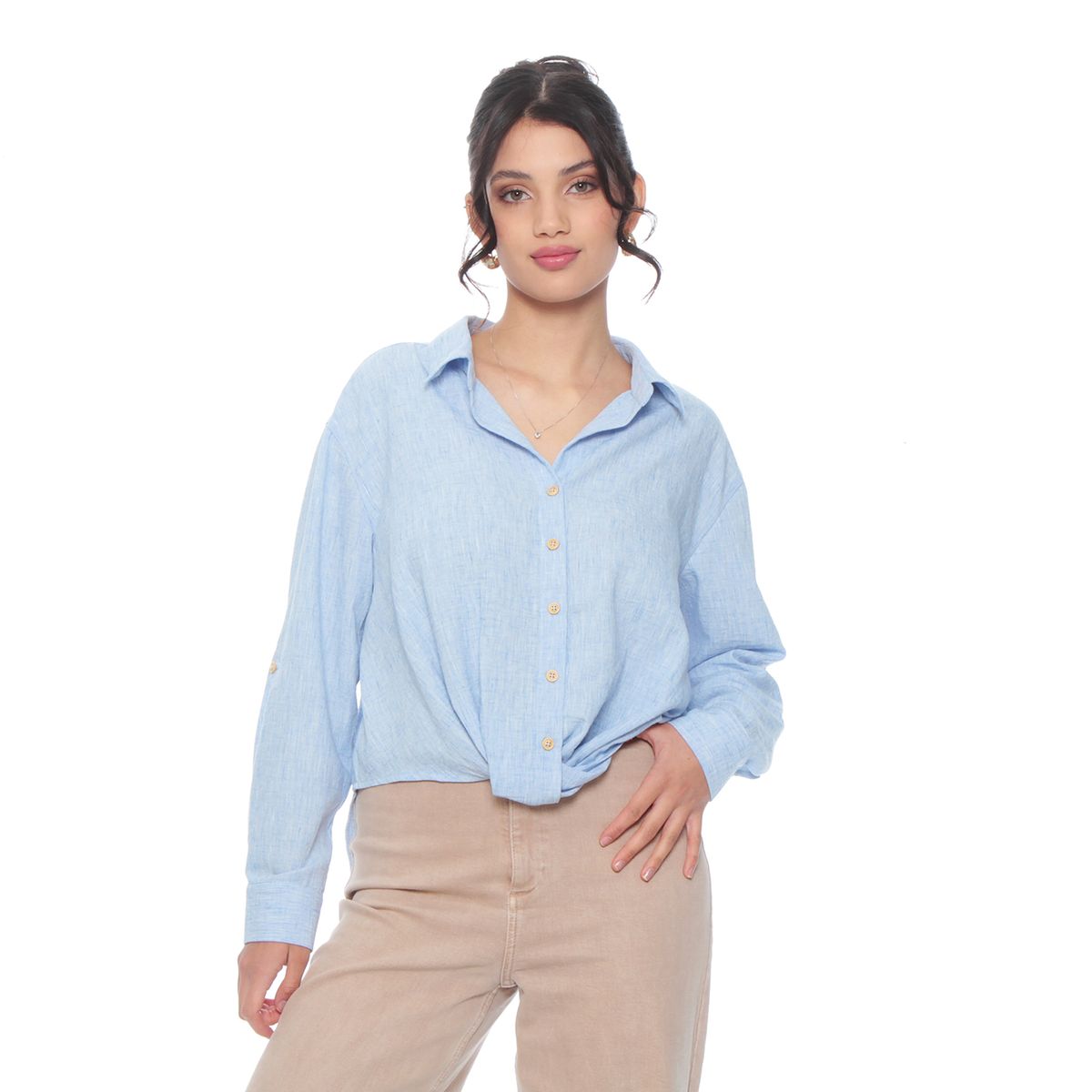 WADOS - BLUSA MANGA LARGA ABOTONADA EN DELANTERO