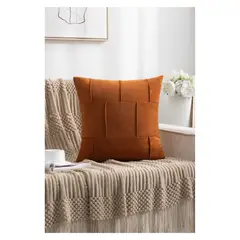 GENERICO - Cojin con Funda Entrelazado Chenille 45 x 45 cm - Terracota