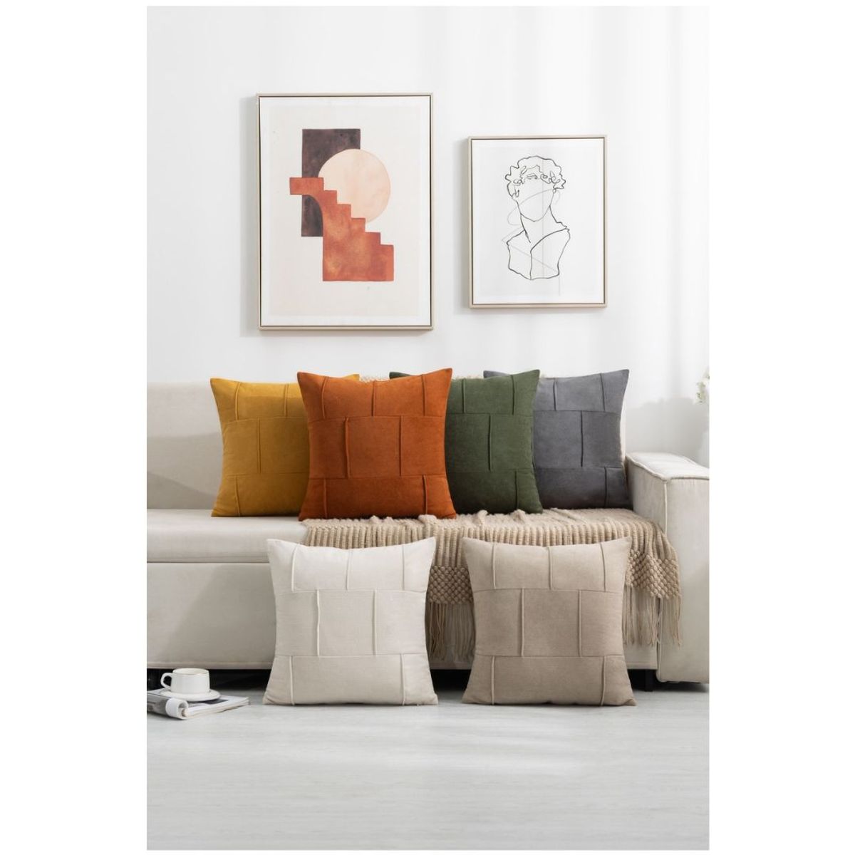 GENERICO - Cojin con Funda Entrelazado Chenille 45 x 45 cm - Terracota