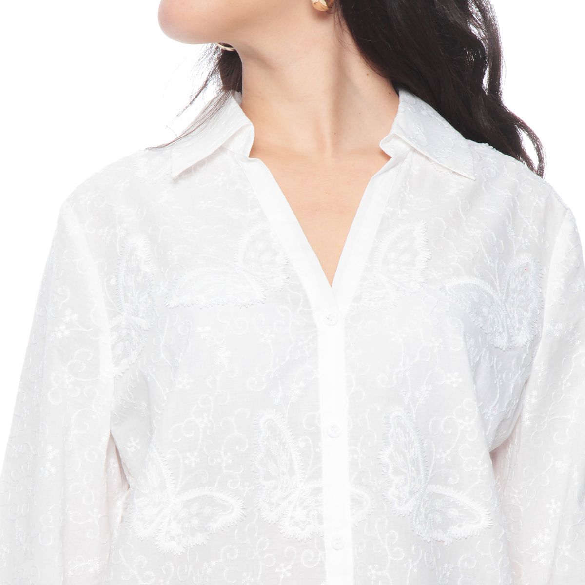 WADOS - BLUSA MANGA LARGA EMBROIDERY ABOTONADA EN EL DELANTERO