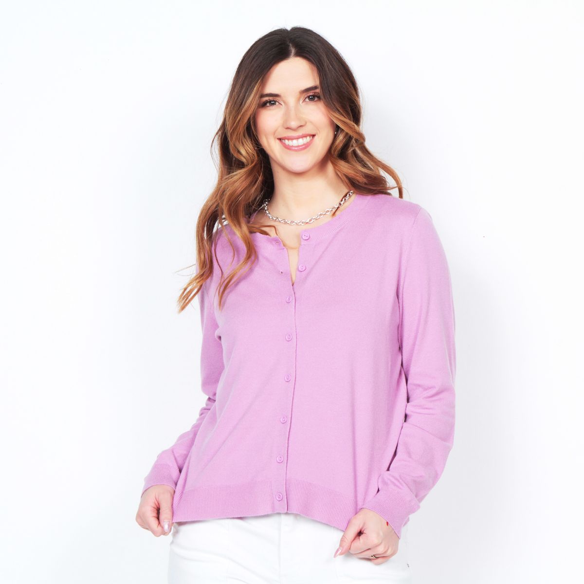 WADOS - CHALECO MANGA LARGA ABOTONADA EN DELANTERO CUELLO REDONDO