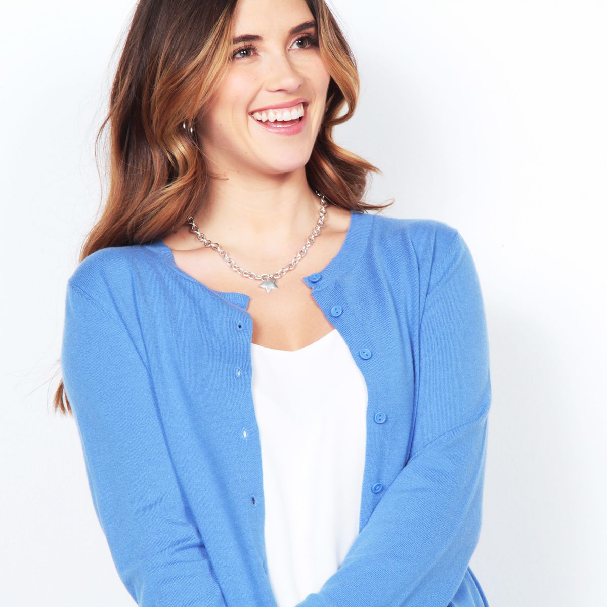 WADOS - CHALECO MANGA LARGA ABOTONADA EN DELANTERO CUELLO REDONDO