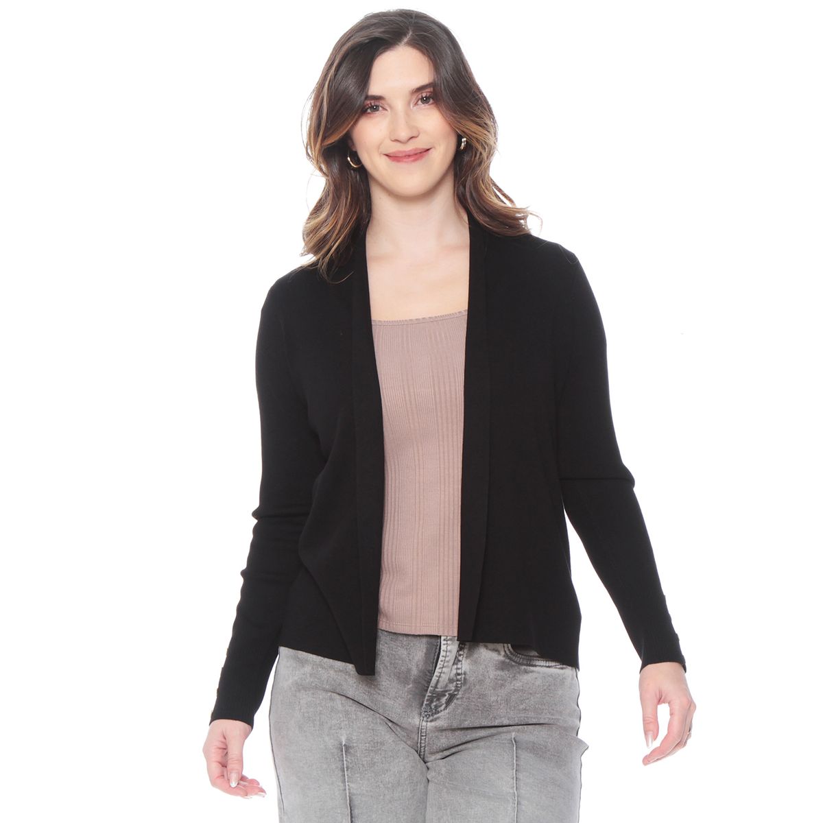 WADOS - CHALECO MANGA LARGA SOLIDO CON BOTONES EN LAS MANGAS