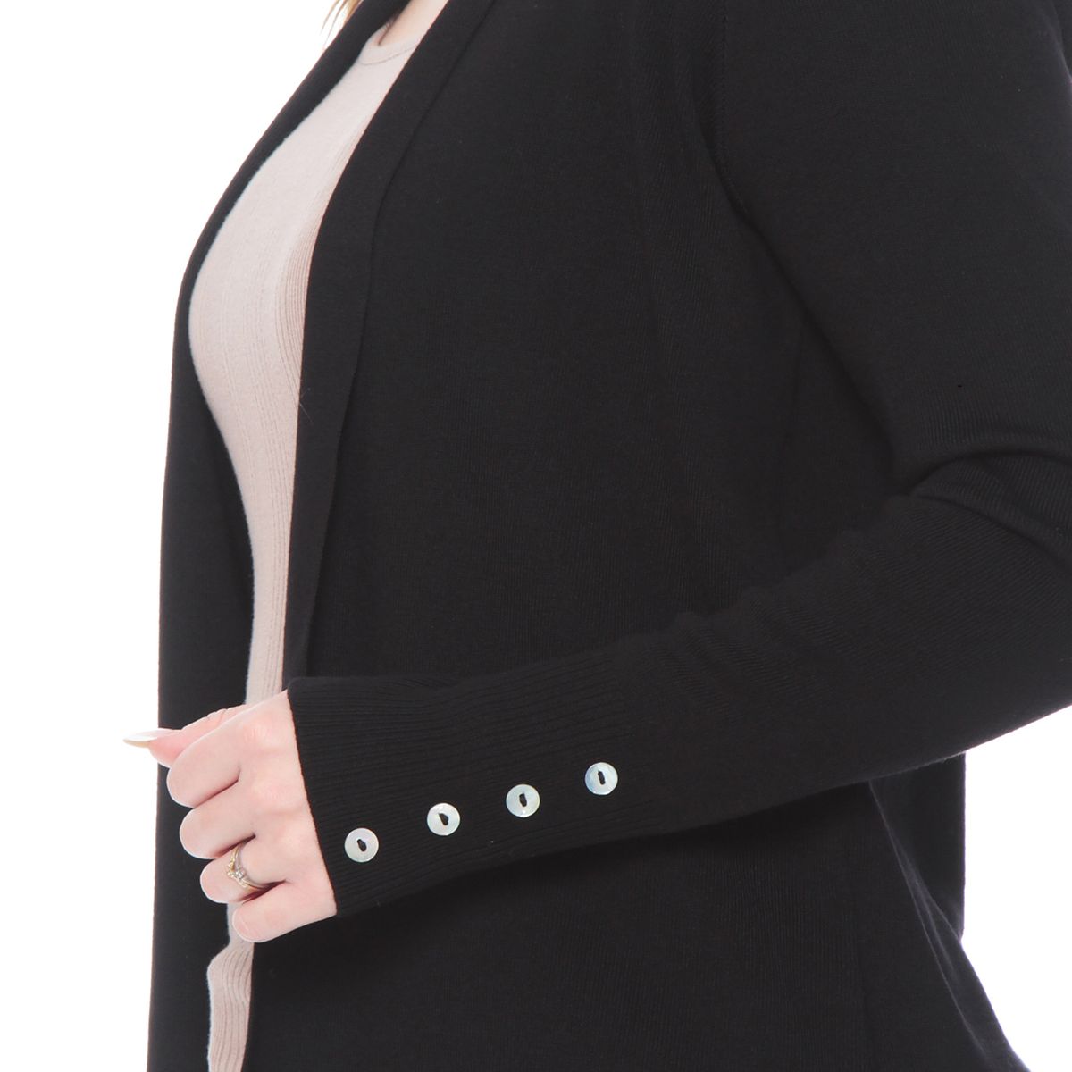 WADOS - CHALECO MANGA LARGA SOLIDO CON BOTONES EN LAS MANGAS