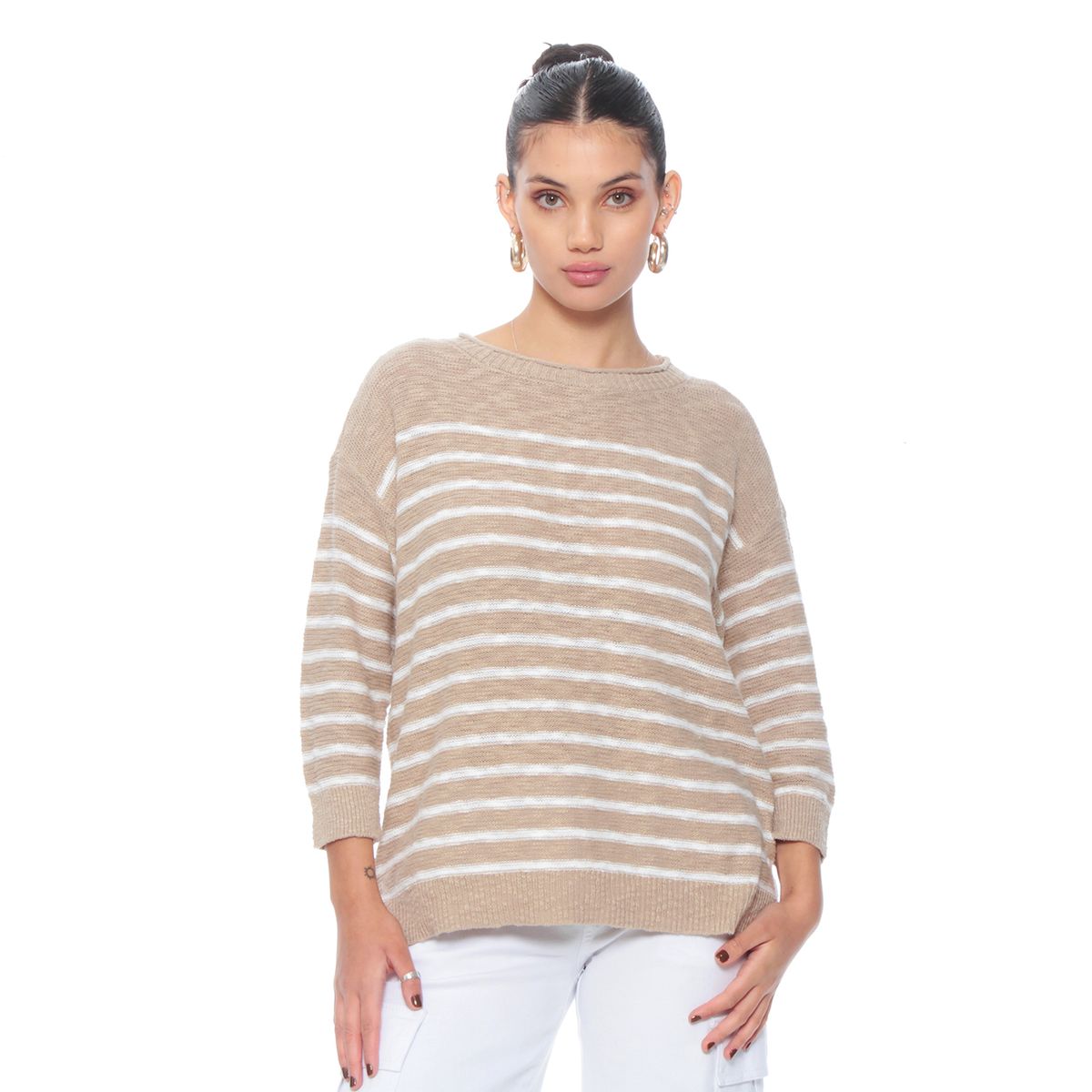 WADOS - SWEATER MANGA LARGA LISTADO ESCOTE REDONDO