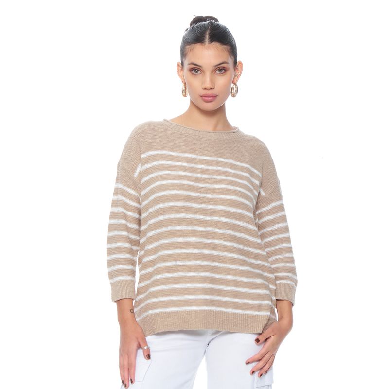 WADOS - SWEATER MANGA LARGA LISTADO ESCOTE REDONDO
