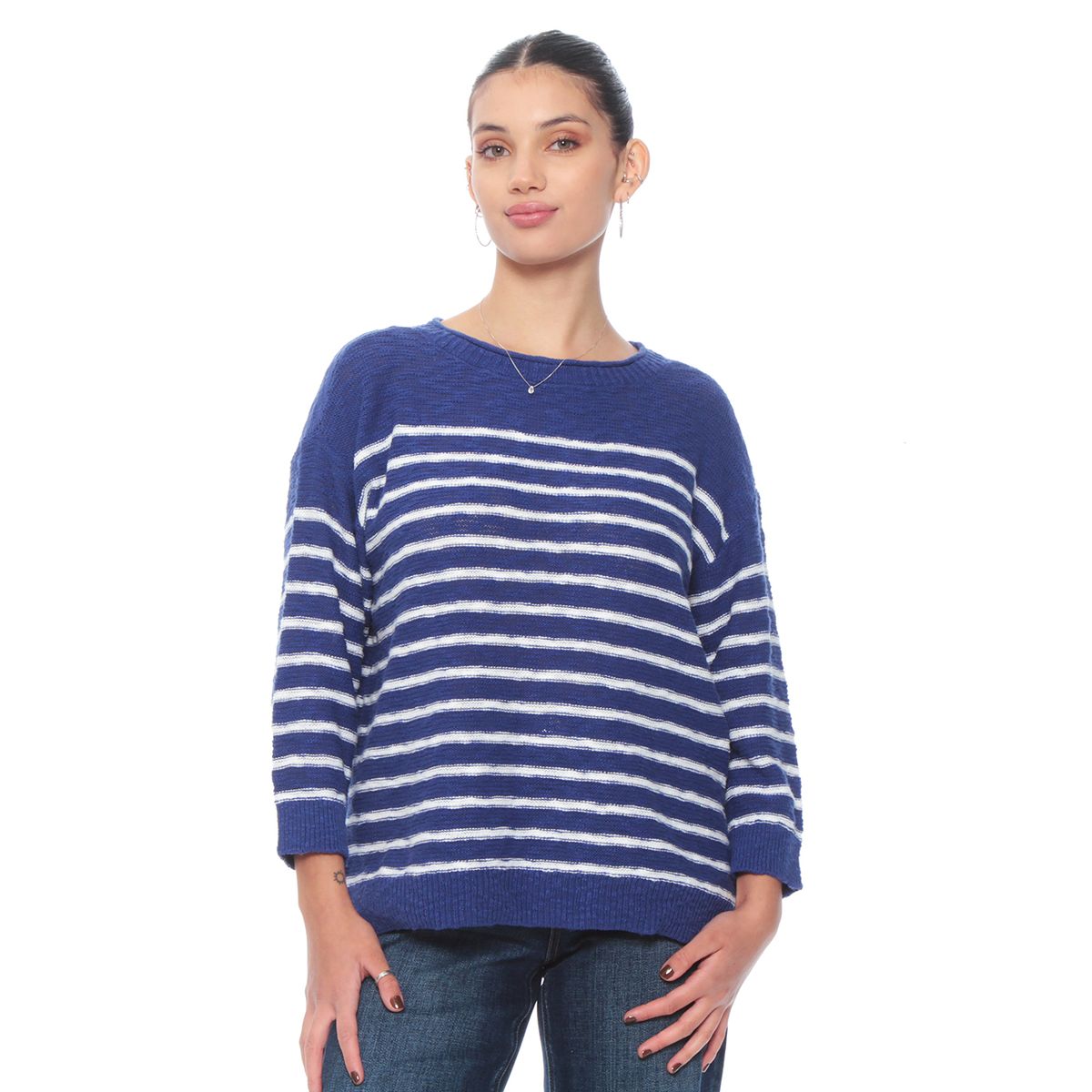 WADOS - SWEATER MANGA LARGA LISTADO ESCOTE REDONDO