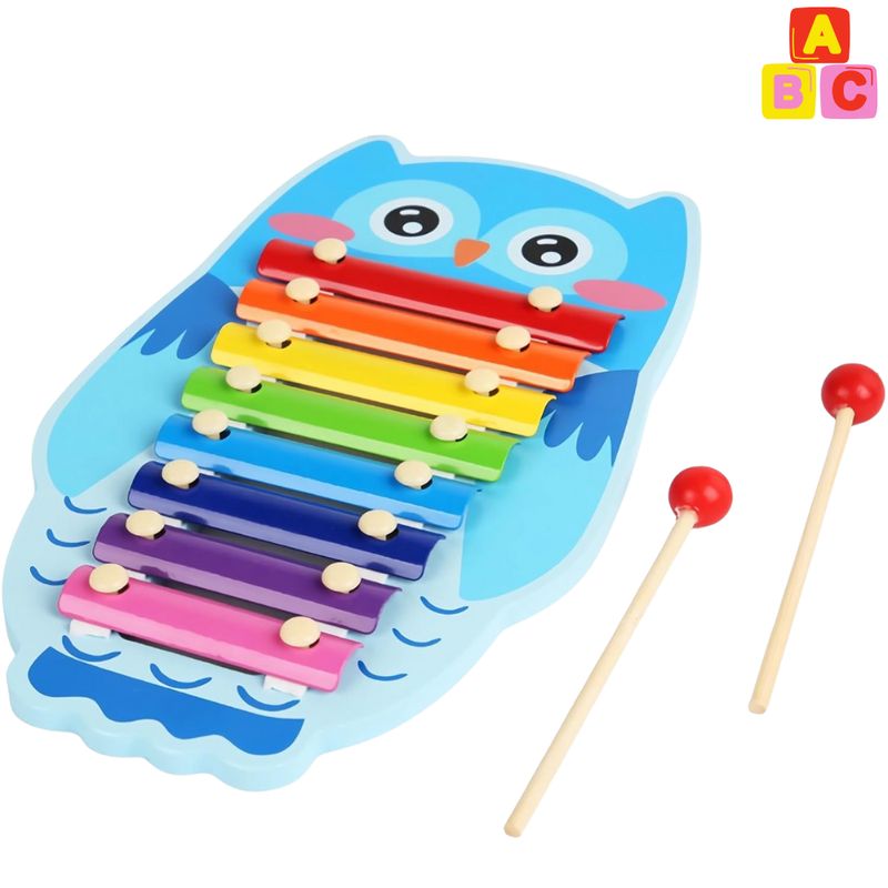 ABC - Xilófono Infantil de Madera con Forma de Búho