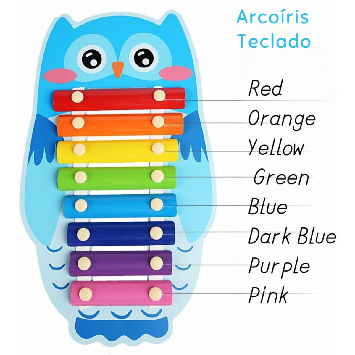 ABC - Xilófono Infantil de Madera con Forma de Búho
