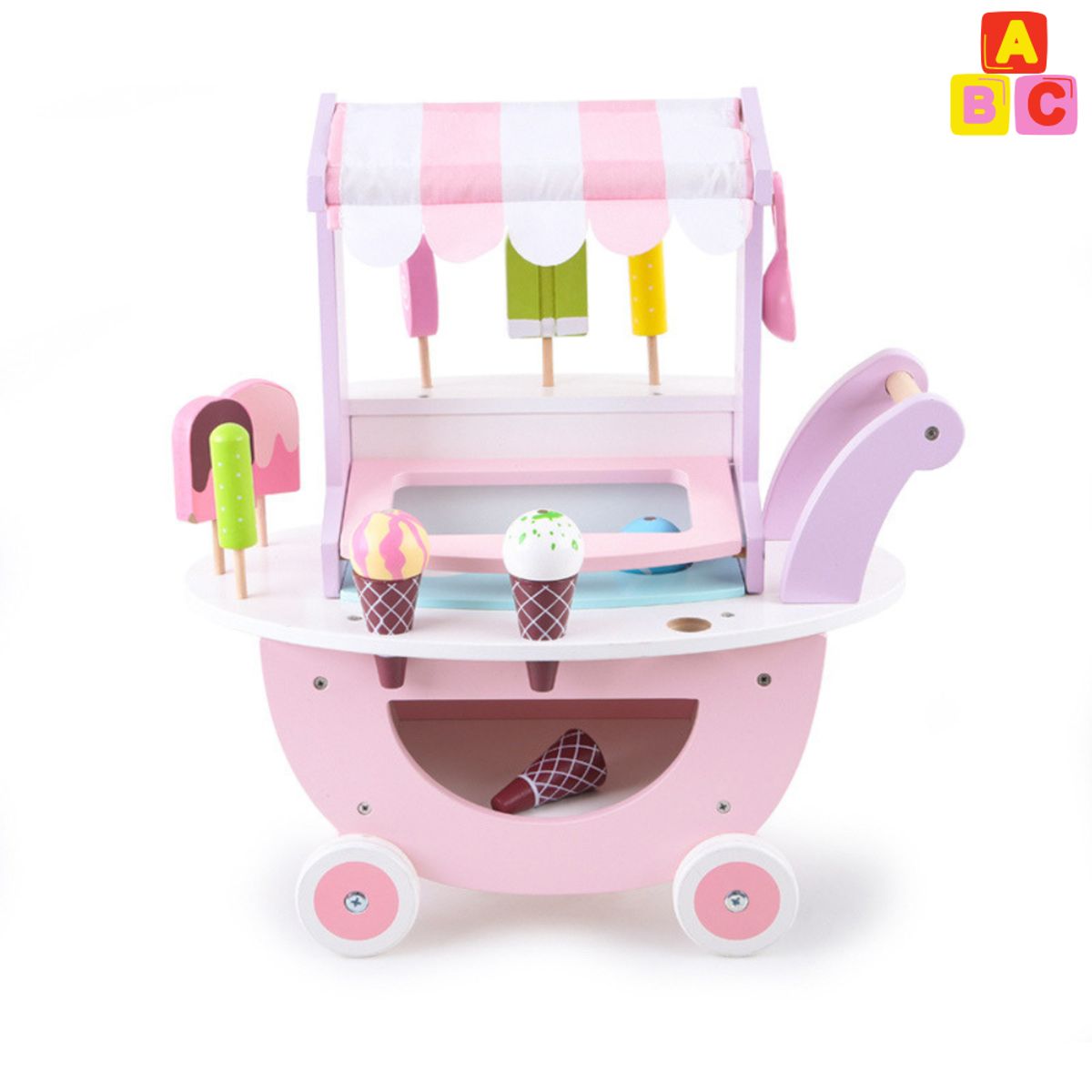 ABC - Carrito de Helados de Madera para Niños Juego Montessori