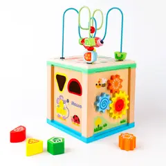 ABC - Cubo Didáctico de Actividades Montessori 6 en 1 de Madera
