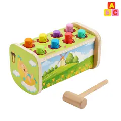 ABC - Juego de Golpea al Topo de Madera Montessori Sensorial
