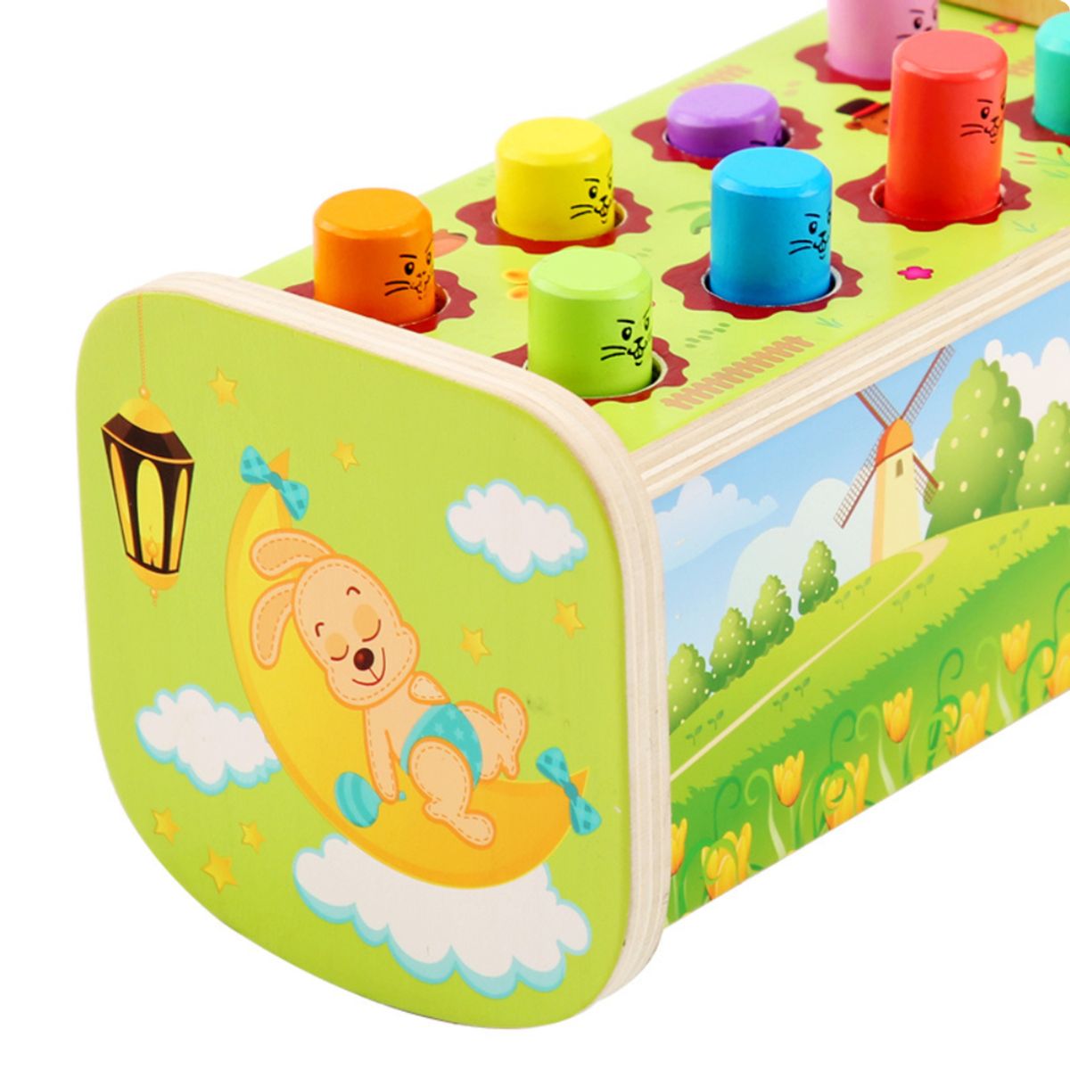 ABC - Juego de Golpea al Topo de Madera Montessori Sensorial
