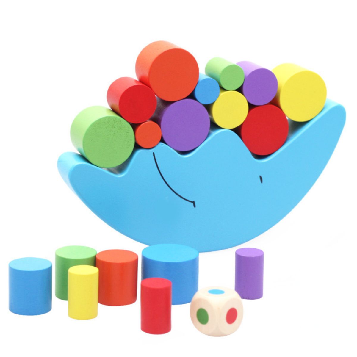 ABC - Juego de Equilibrio en Madera Luna Apilable Montessori