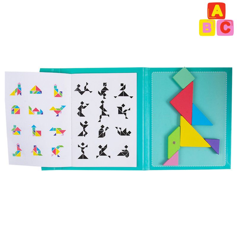 ABC - Libro de Tangram Magnético Montessori Rompecabezas Educativo