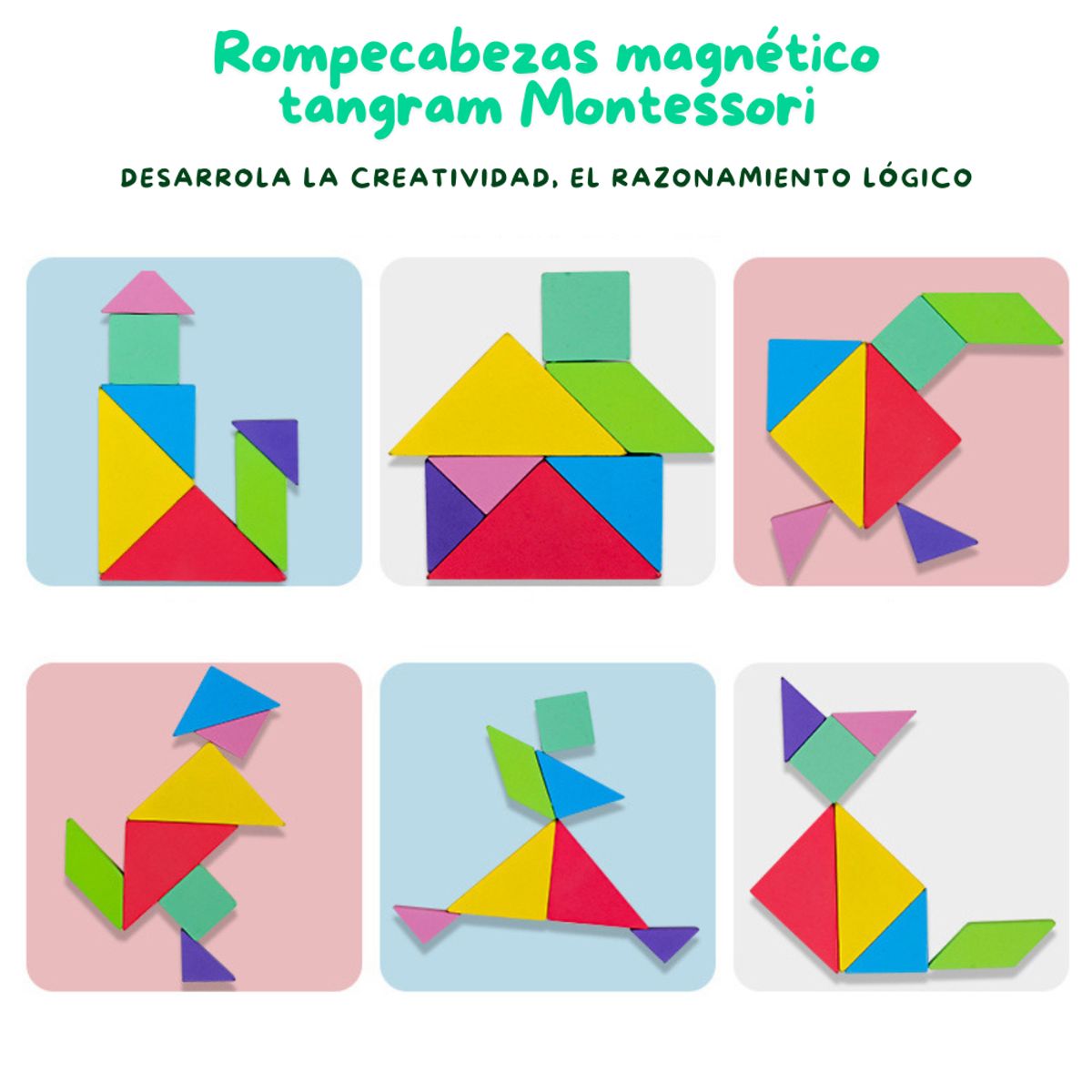ABC - Libro de Tangram Magnético Montessori Rompecabezas Educativo