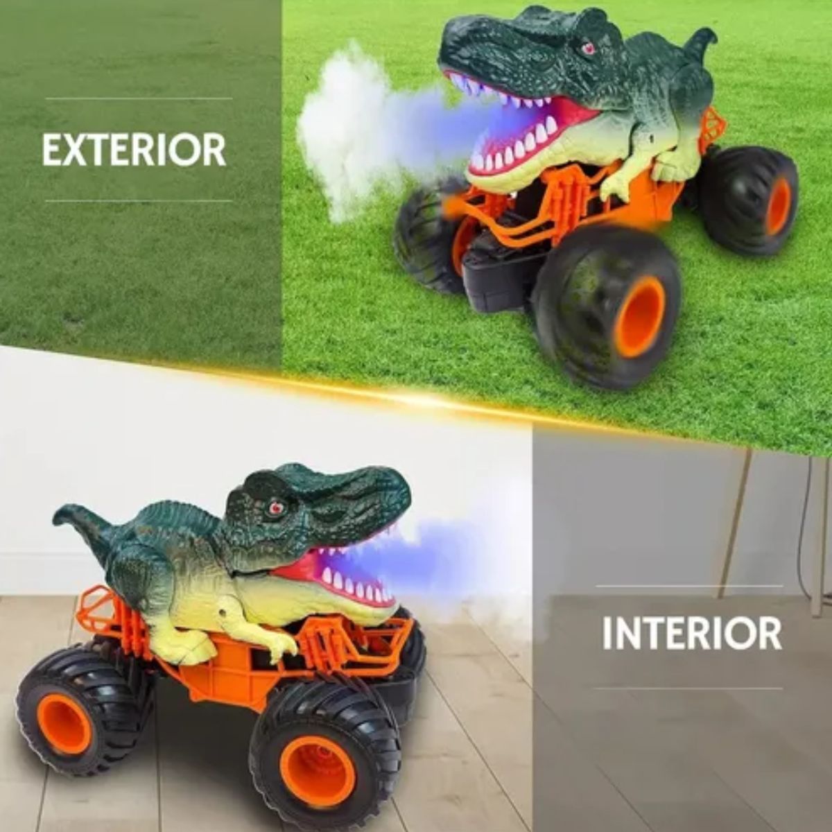 GENERICO - Dinosaurio Auto Control Remoto Recargable Carro Juguete Niño Color Verde Garycare